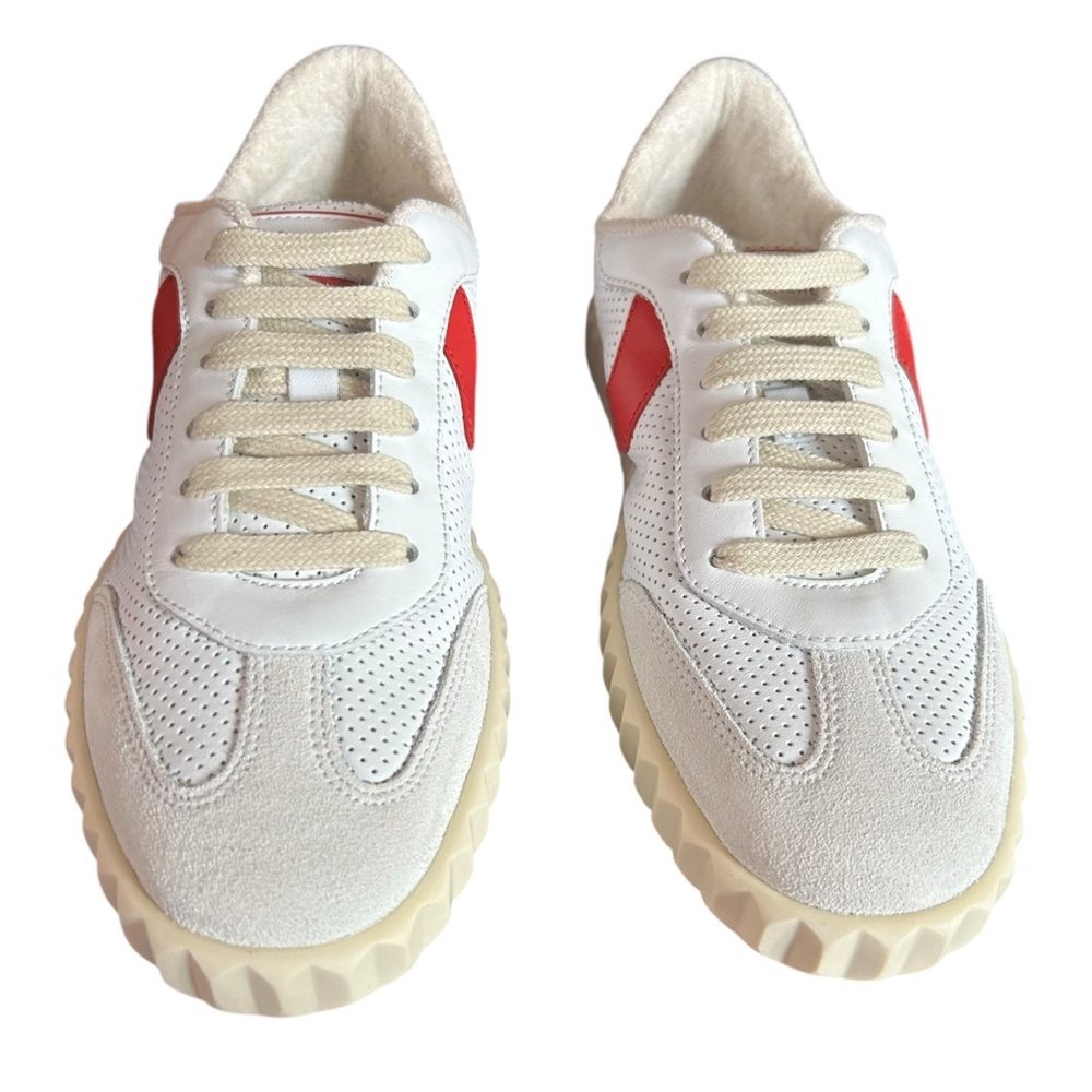 Voile Blanche Ines Perforated Leather Low Top Retro Sneaker NEW EU 37 US 7 - Picture 3 of 10